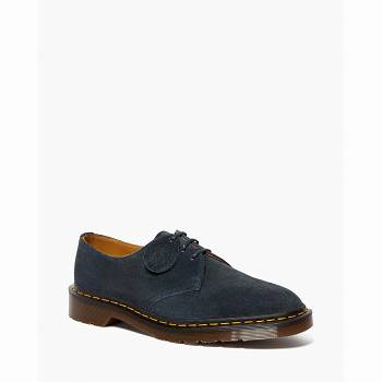 Dr Martens 1461 Made In England Suede - Tmavomodre Oxford Topanky Damske, D235SK